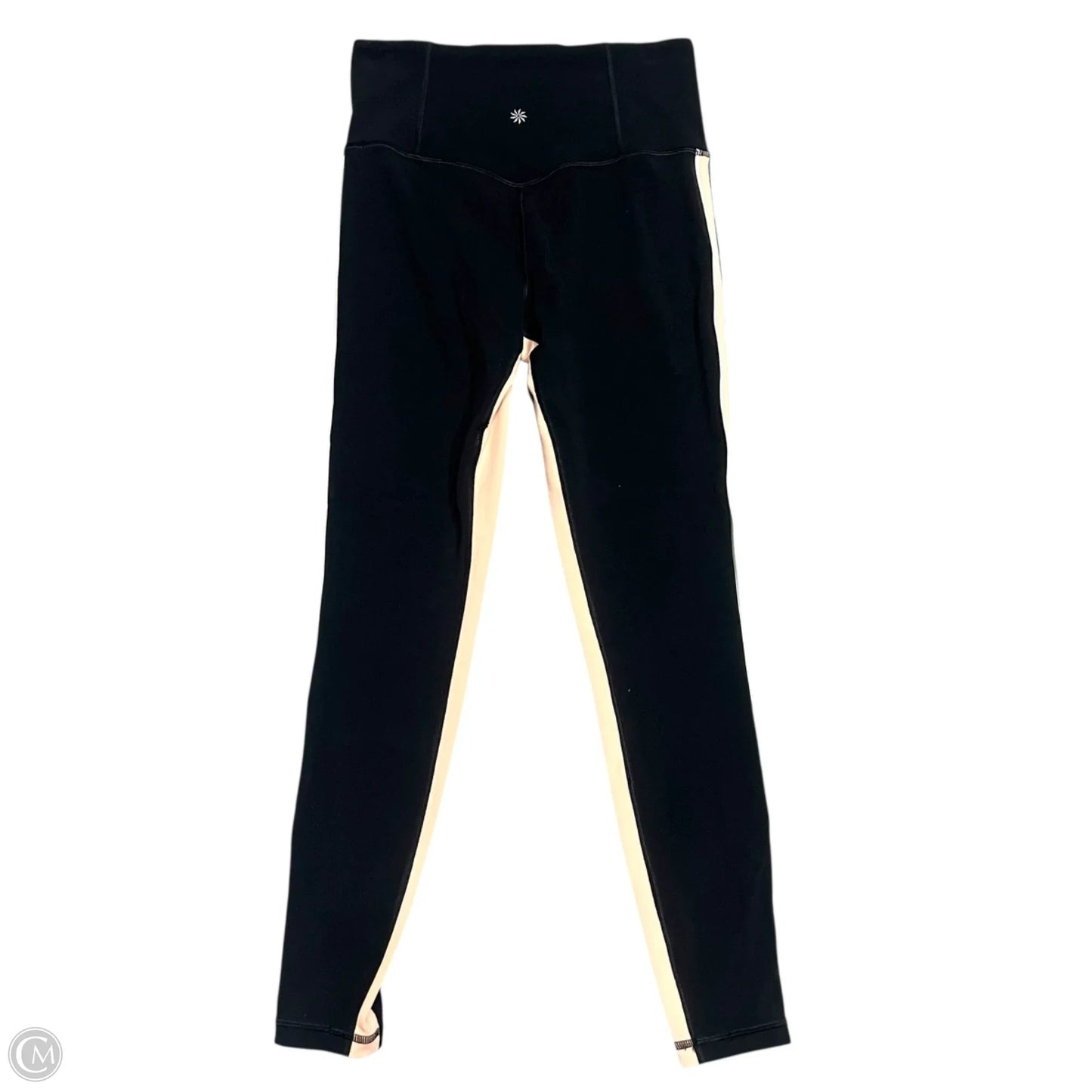 Athletic Leggings By Athleta In Black & Orange, Size: S