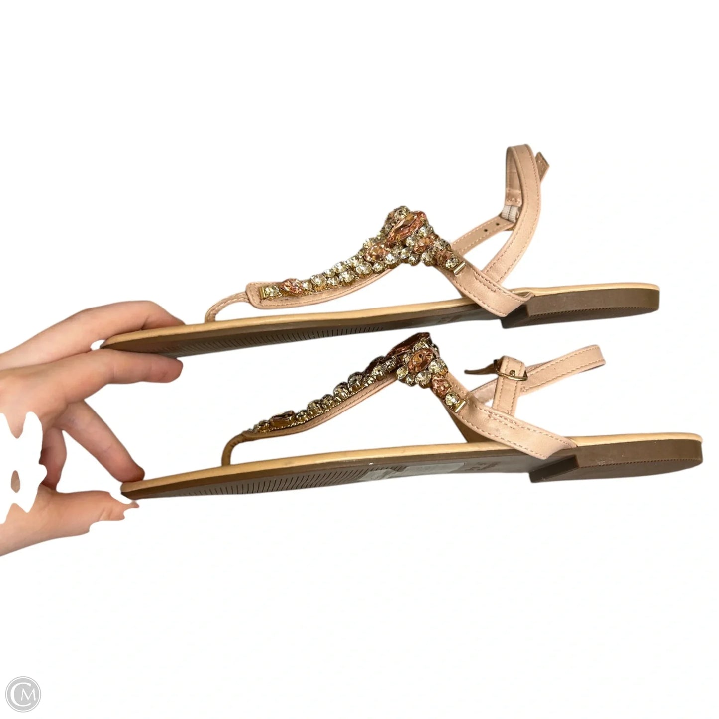 Sandals Flats By Primark In Pink & Tan, Size: 9