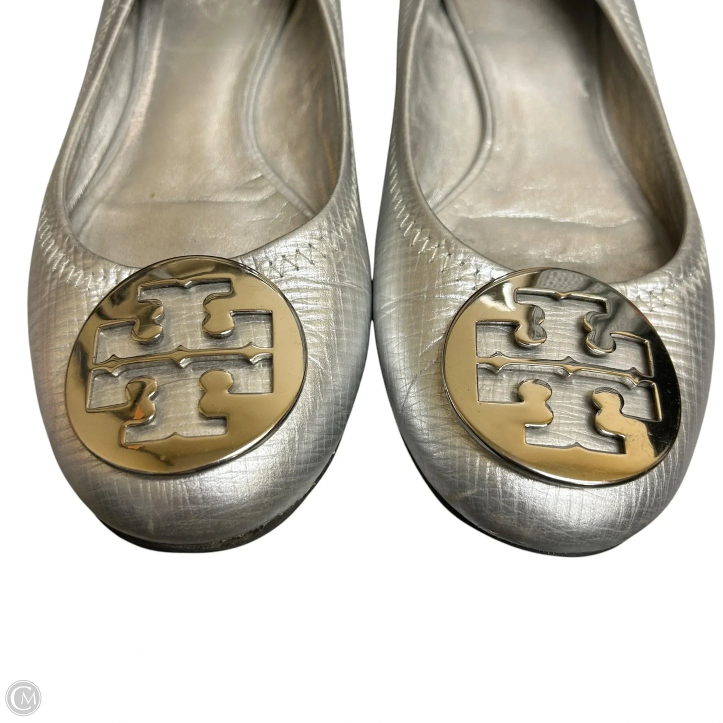 Shoes Designer By Tory Burch In Silver, Size: 8.5
