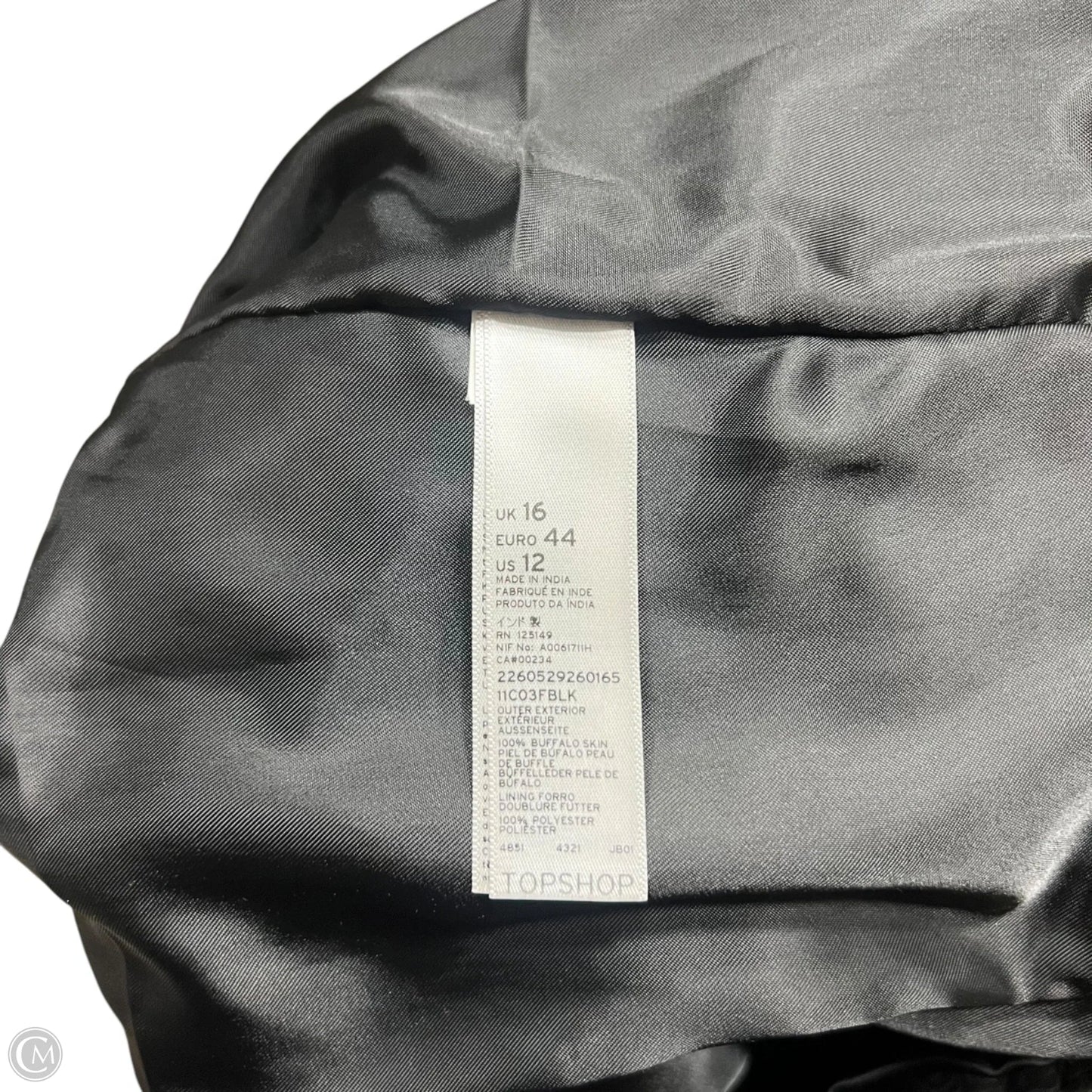 Jacket Moto Leather By Top Shop In Black, Size: 12
