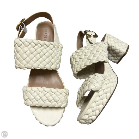 Sandals Heels Block By Aerosoles In Cream & Tan, Size: 9.5