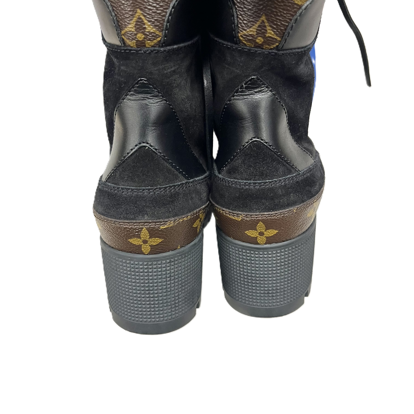 Black & Brown Boots Luxury Designer By Louis Vuitton, Size: 6.5