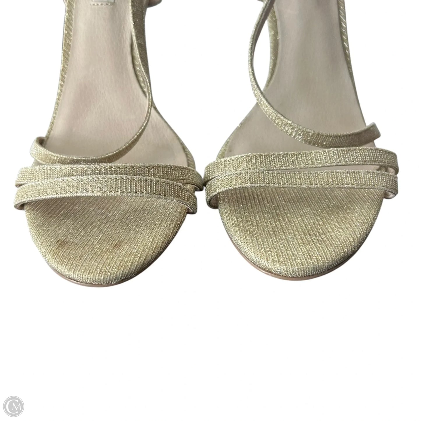 Sandals Heels Stiletto By Saks Fifth Avenue In Gold, Size: 9.5