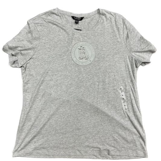 Grey Top Short Sleeve Designer By Lauren By Ralph Lauren, Size: Xl