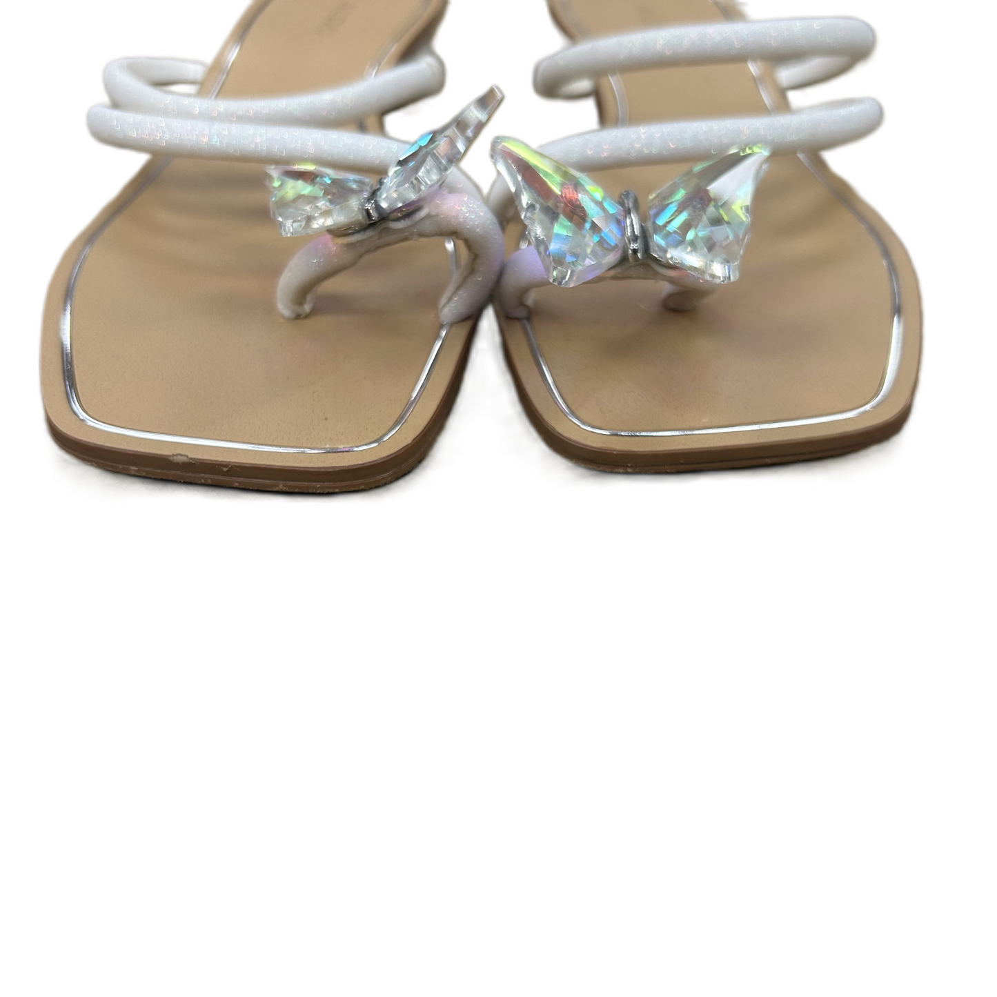 White Sandals Flats By Aldo, Size: 9