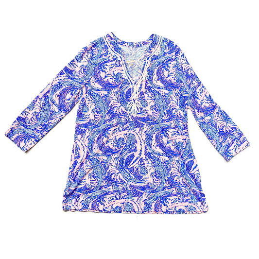 Blue & Pink Tunic Designer By Lilly Pulitzer, Size: L