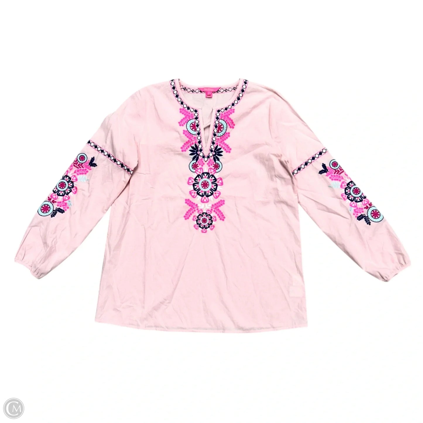 Top Long Sleeve Designer By Lilly Pulitzer In Pink, Size: S