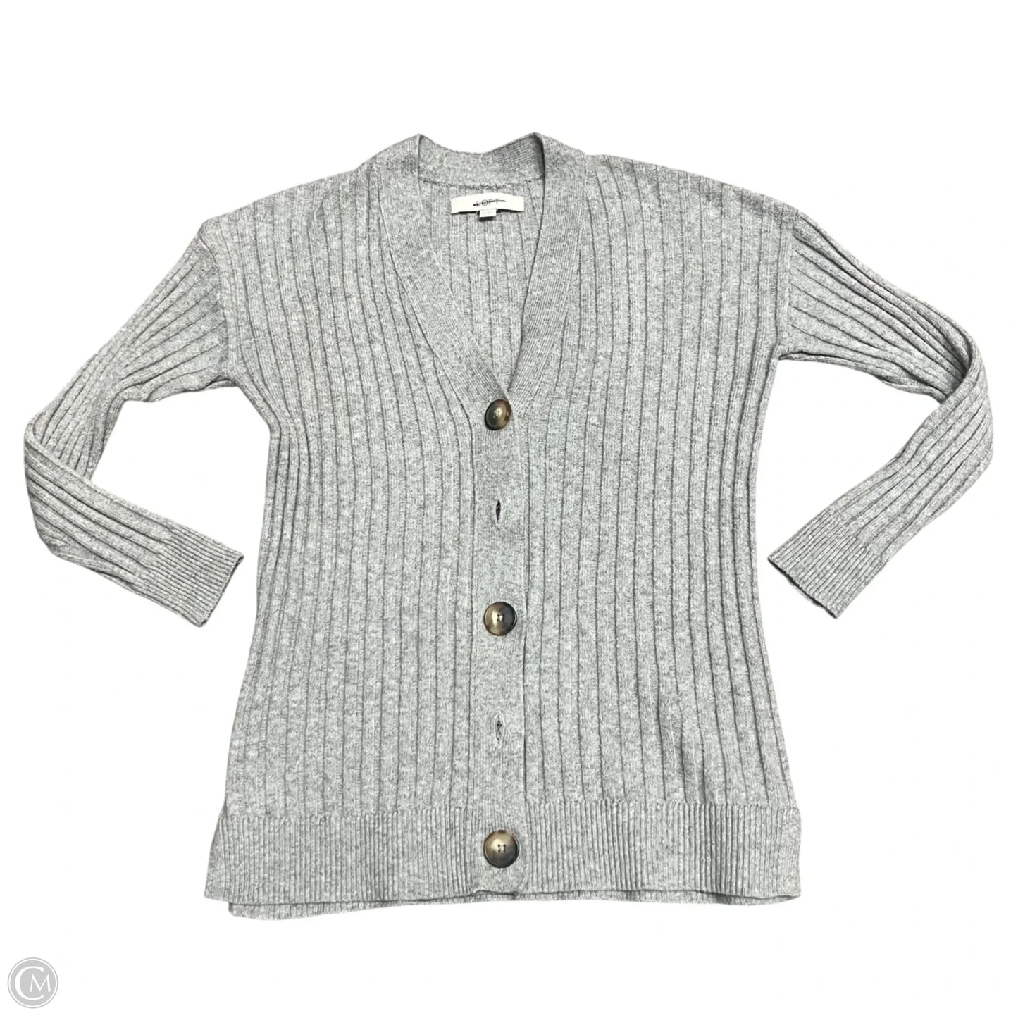 Sweater Cardigan By Loft In Grey, Size: Xs