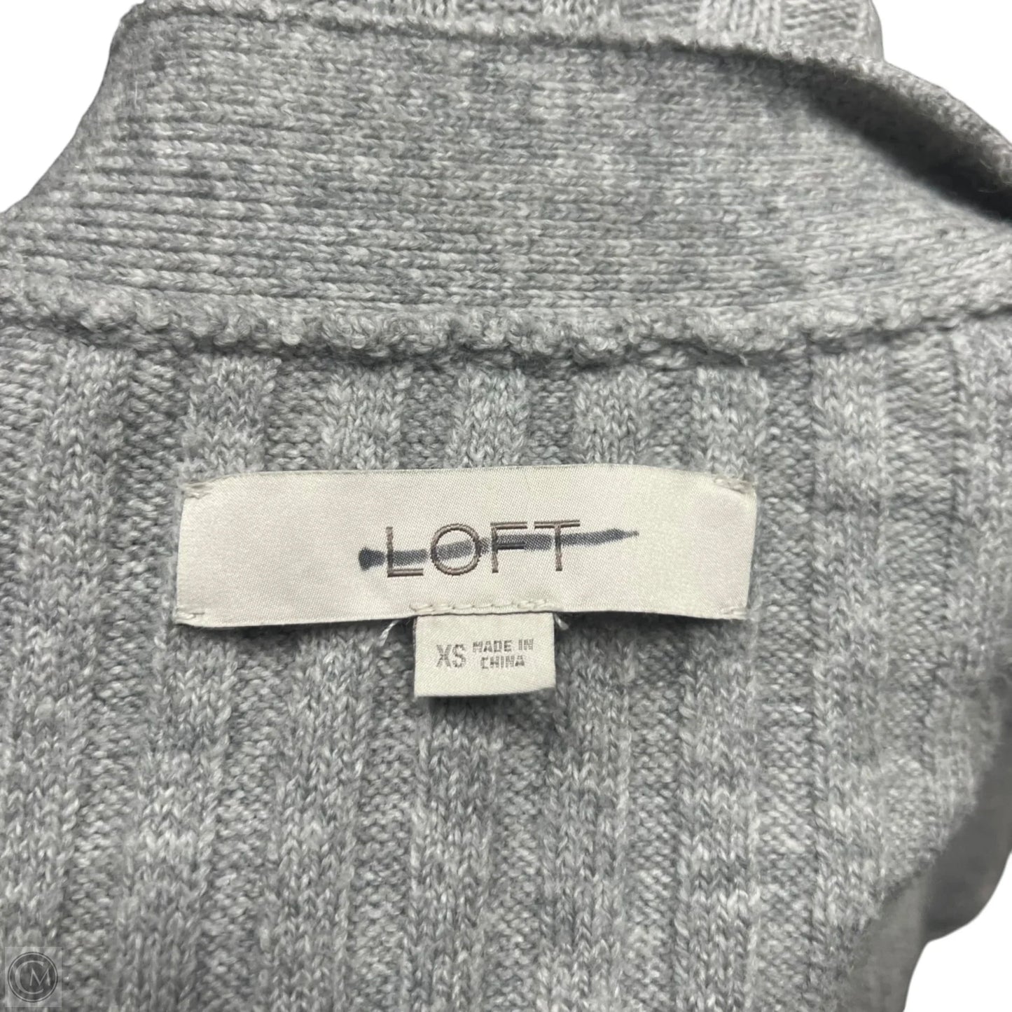 Sweater Cardigan By Loft In Grey, Size: Xs