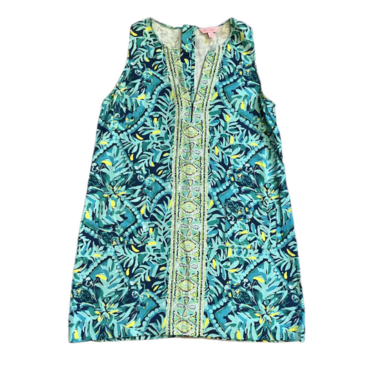 Dress Designer By Lilly Pulitzer In Blue & Yellow, Size: L