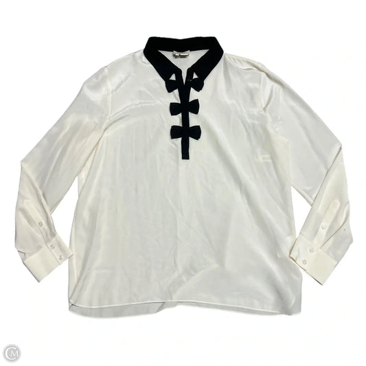Top Long Sleeve Designer By Kate Spade In Black & Cream, Size: Xl
