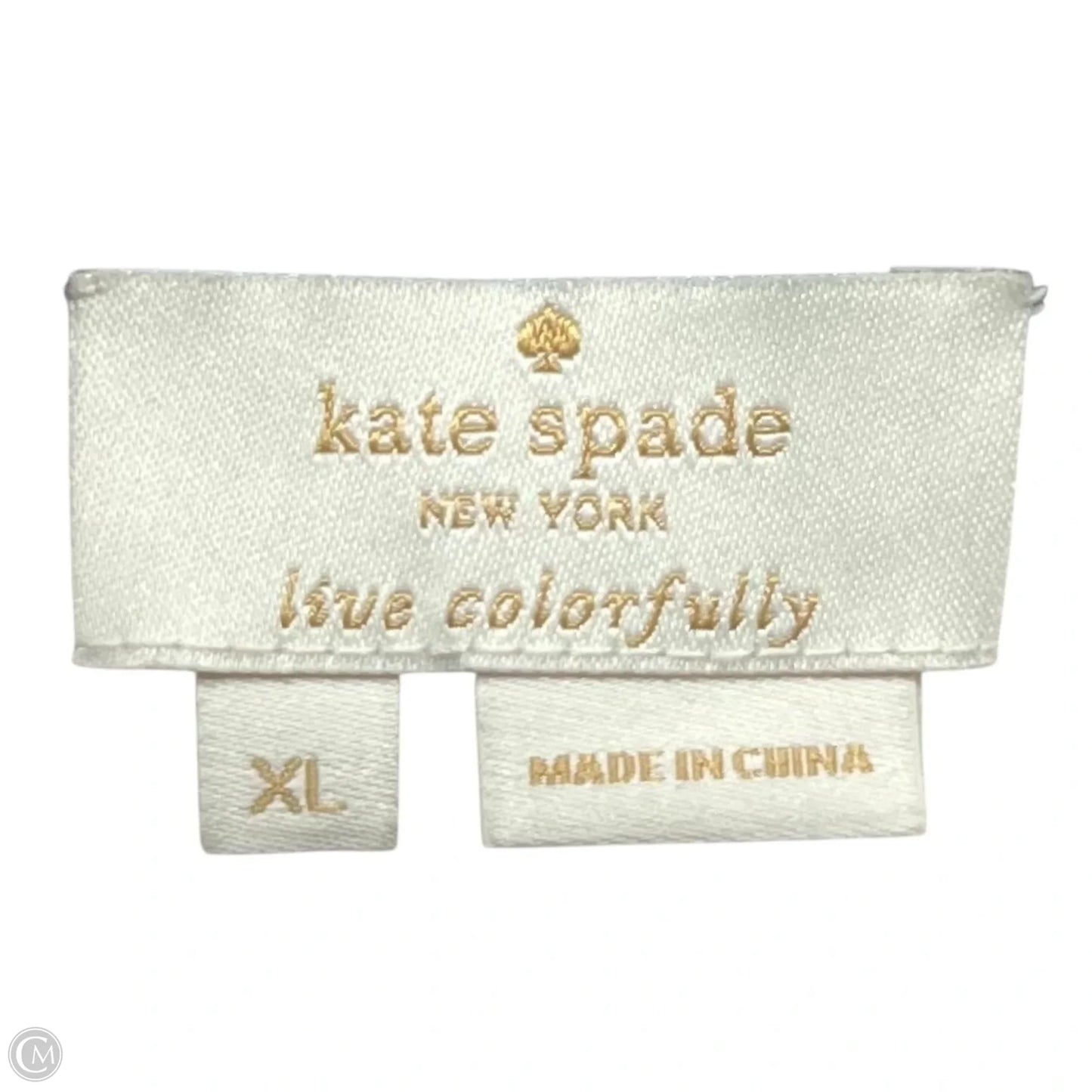 Top Long Sleeve Designer By Kate Spade In Black & Cream, Size: Xl