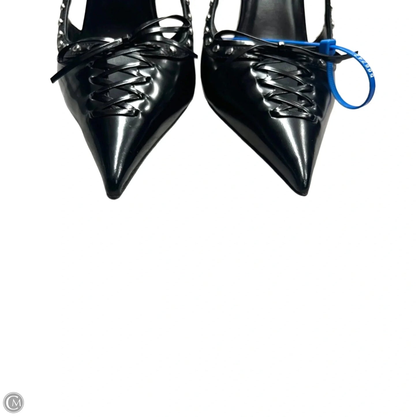 Shoes Luxury Designer By Versace In Black, Size: 5.5