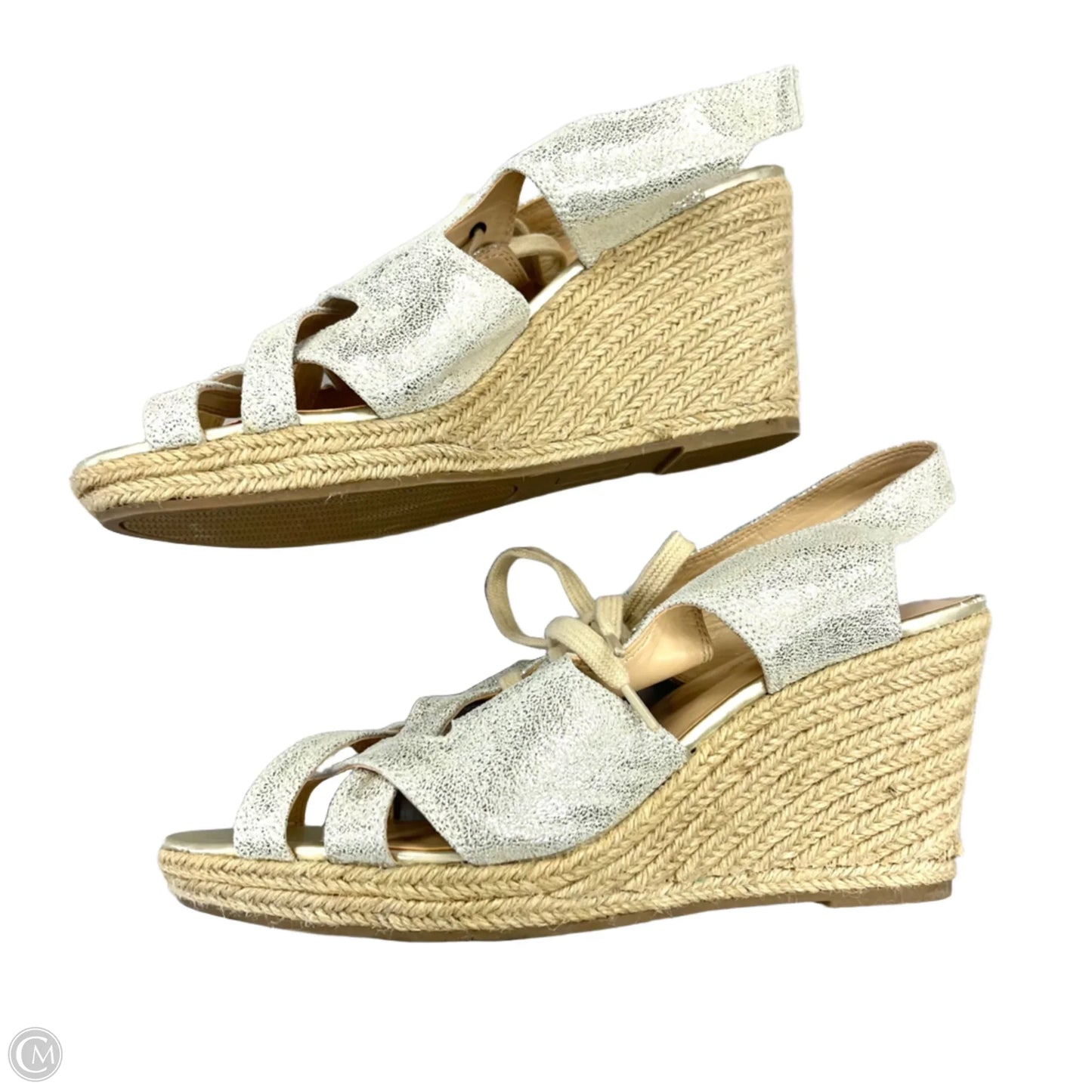 Sandals Heels Wedge By Bella Vita In Gold, Size: 12