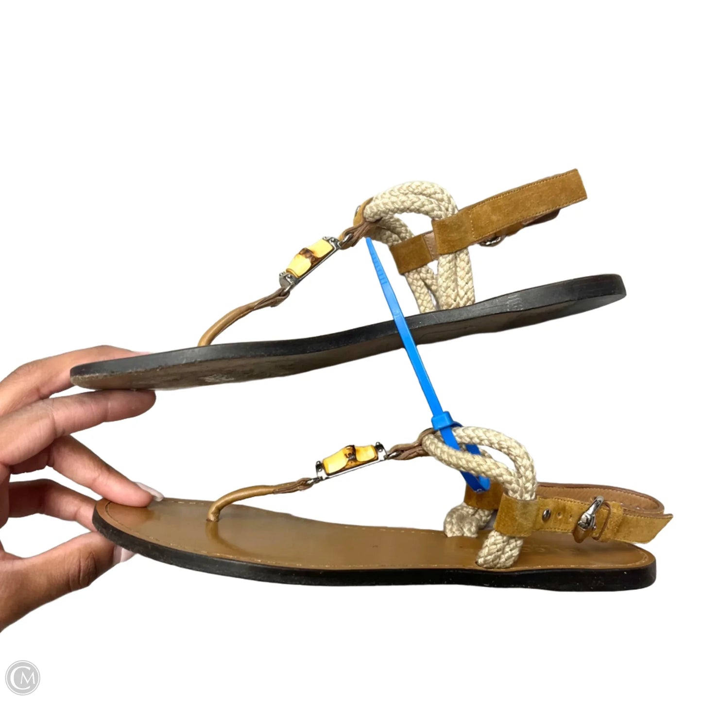 Sandals Luxury Designer By Gucci In Brown, Size: 6