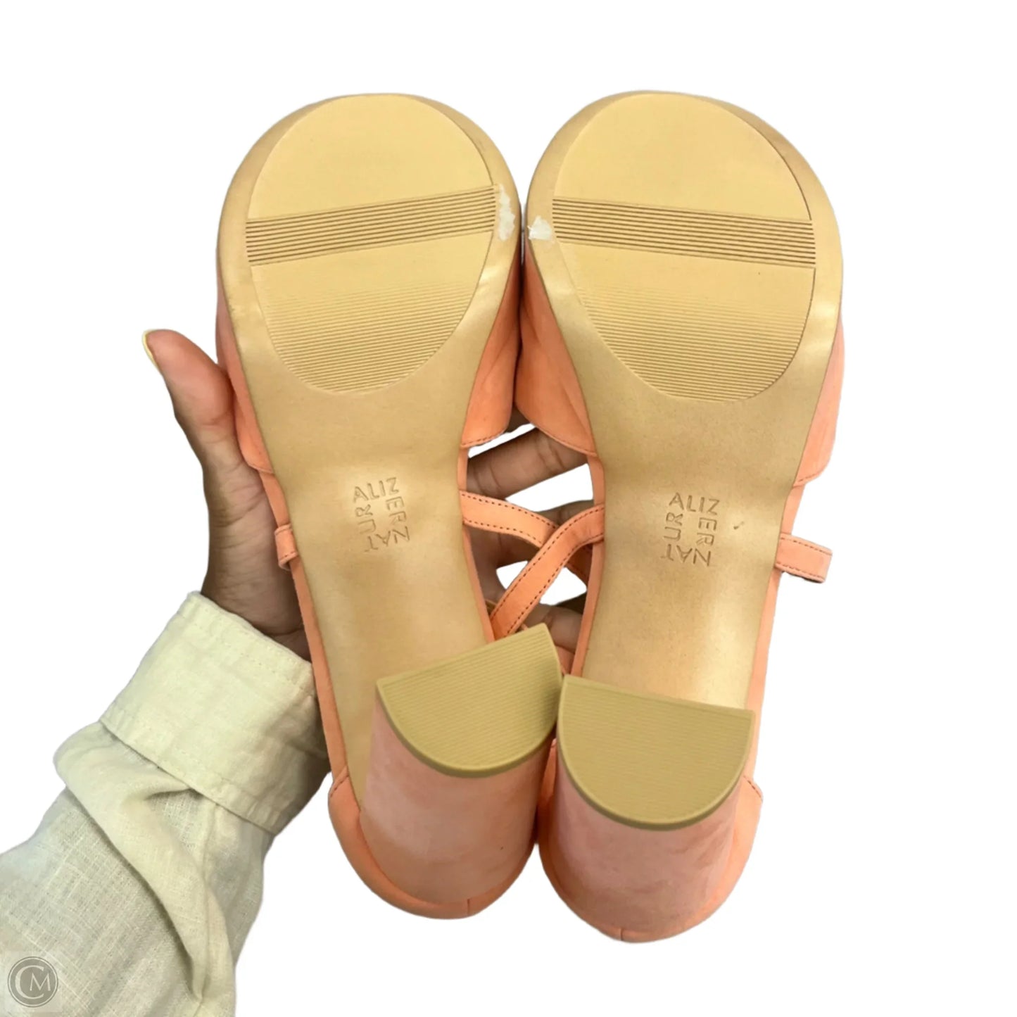 Sandals Heels Block By Naturalizer In Peach, Size: 12