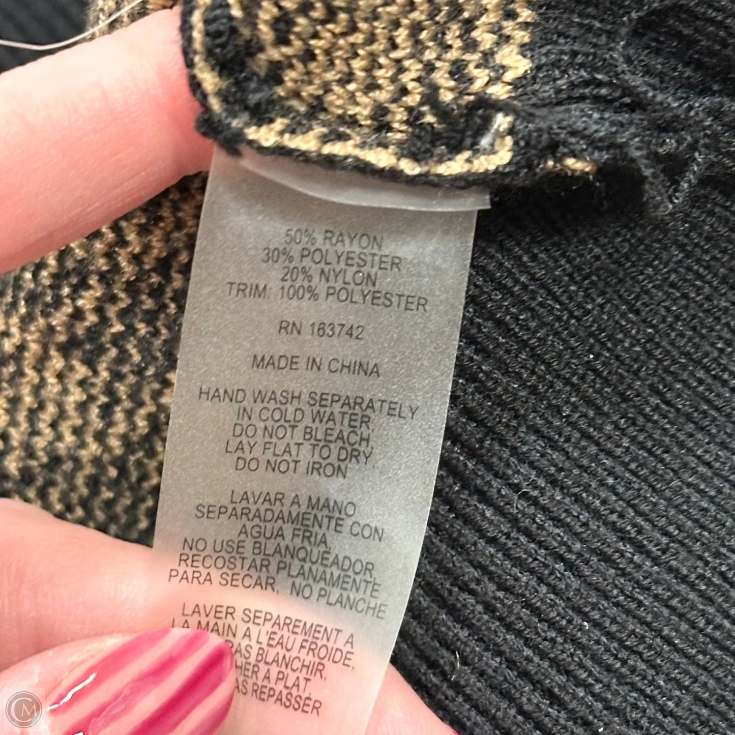 Sweater By Joie In Black & Brown, Size: Xl