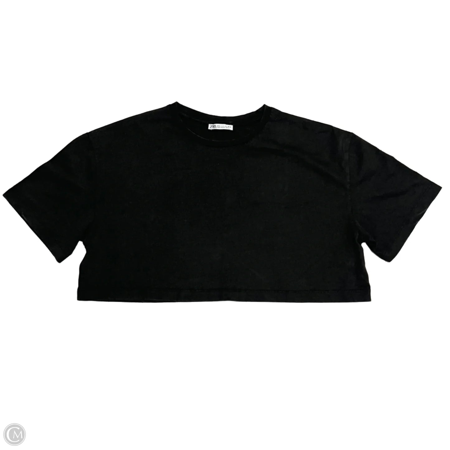 Top Short Sleeve Basic By Zara In Grey, Size: L