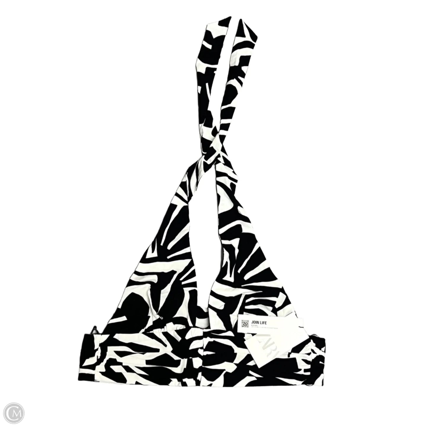 Top Sleeveless By Zara In Black & White, Size: L