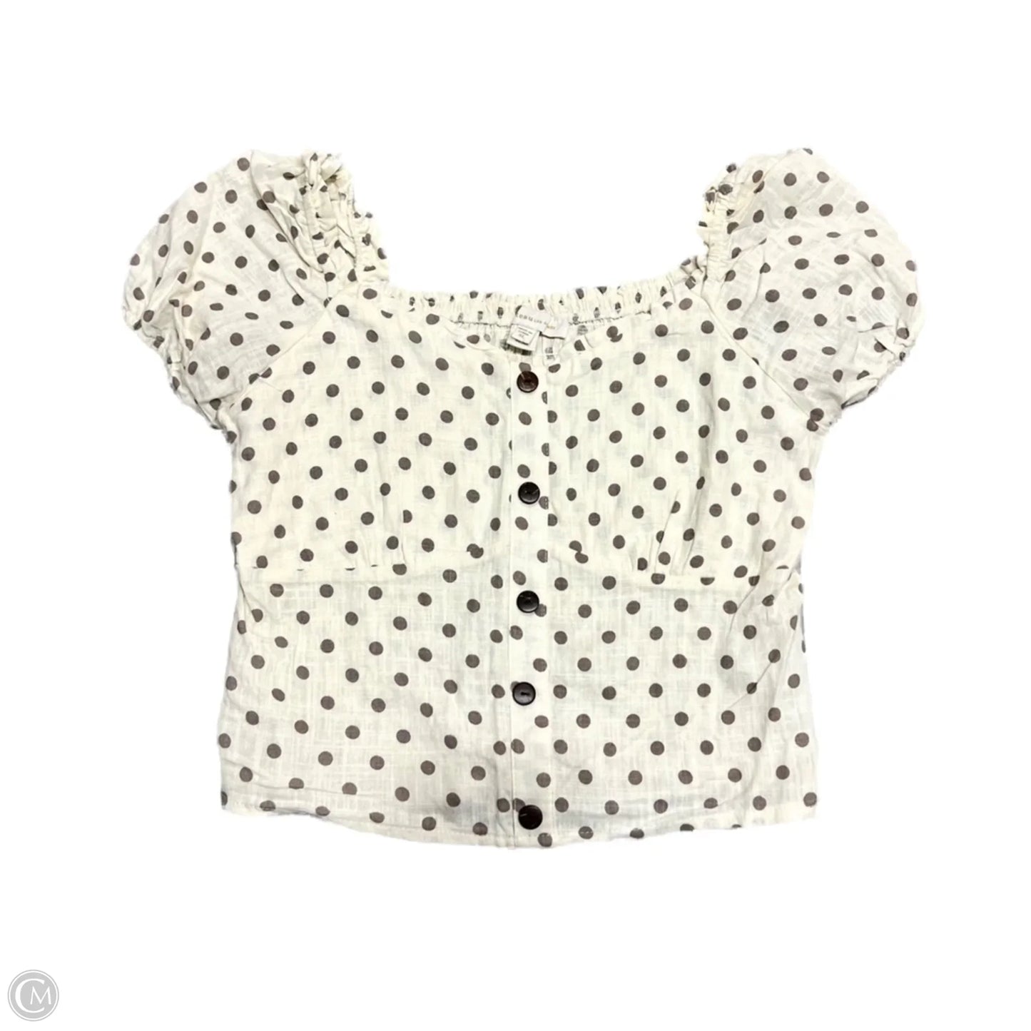 Top Short Sleeve By Monteau In Brown & Cream, Size: Xl