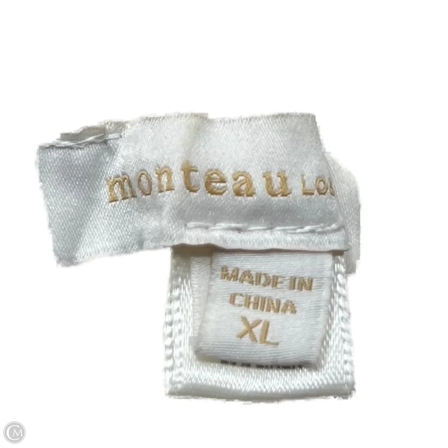 Top Short Sleeve By Monteau In Brown & Cream, Size: Xl