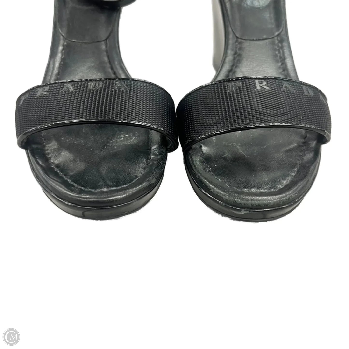 Sandals Luxury Designer By Prada In Black, Size: 7