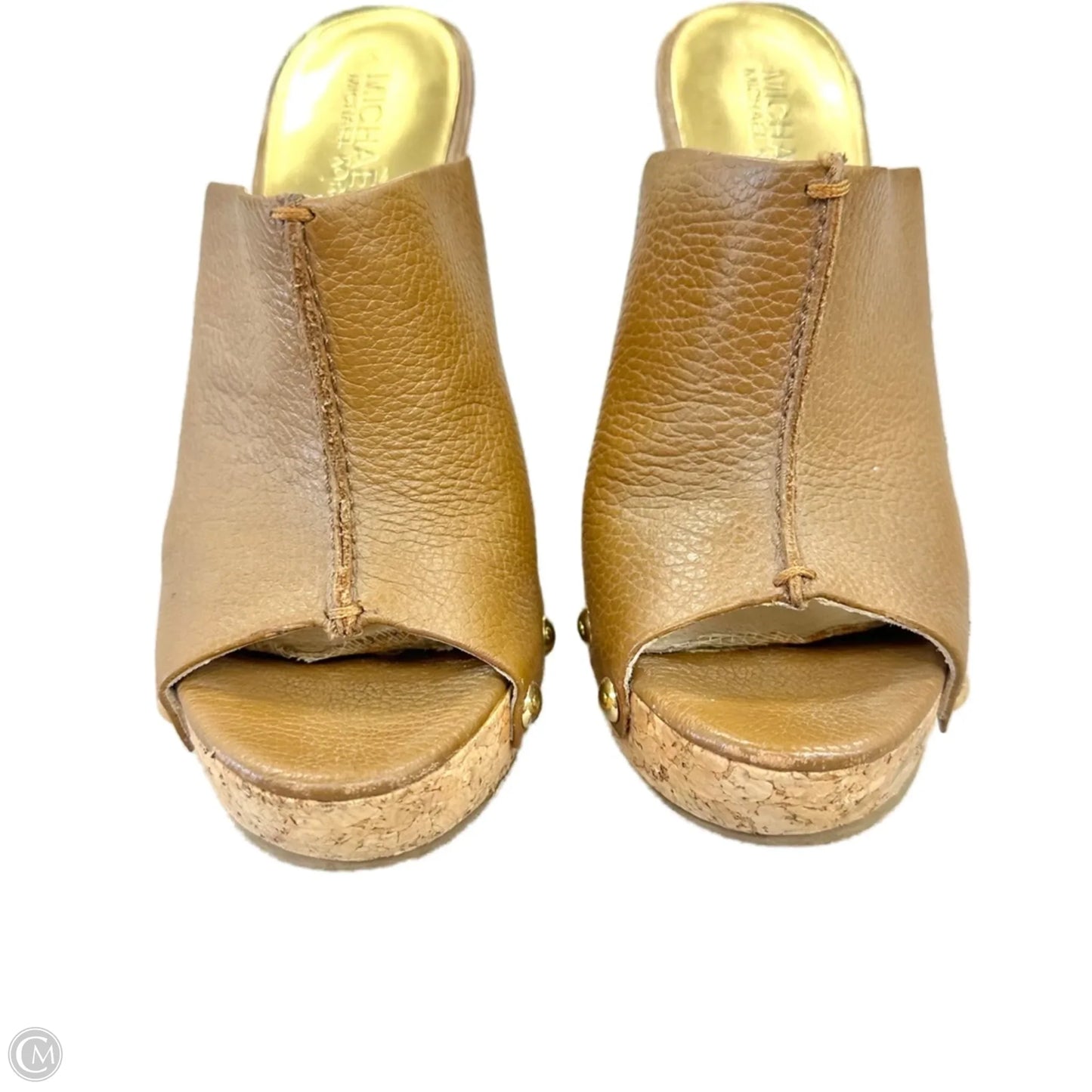 Sandals Heels Wedge By Michael By Michael Kors In Tan, Size: 6