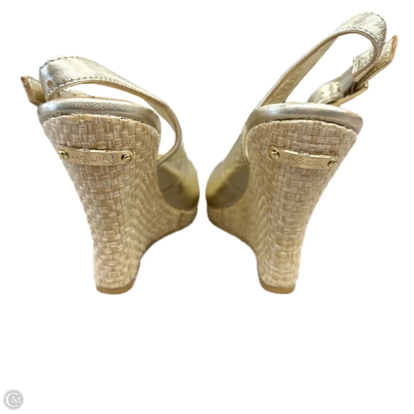 Sandals Designer By Lilly Pulitzer In Gold, Size: 10