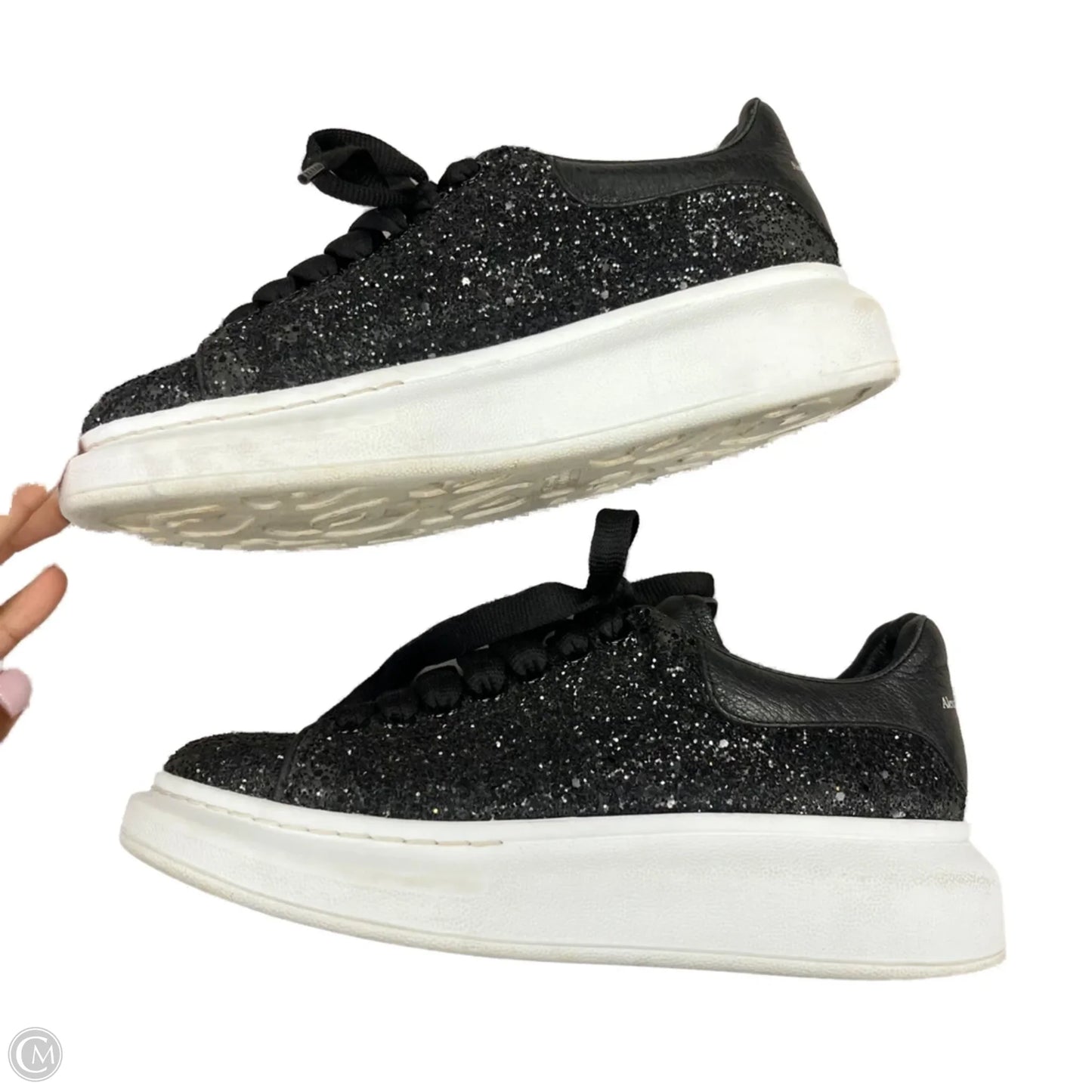 Shoes Luxury Designer By Alexander Mcqueen In Black & White, Size: 6.5