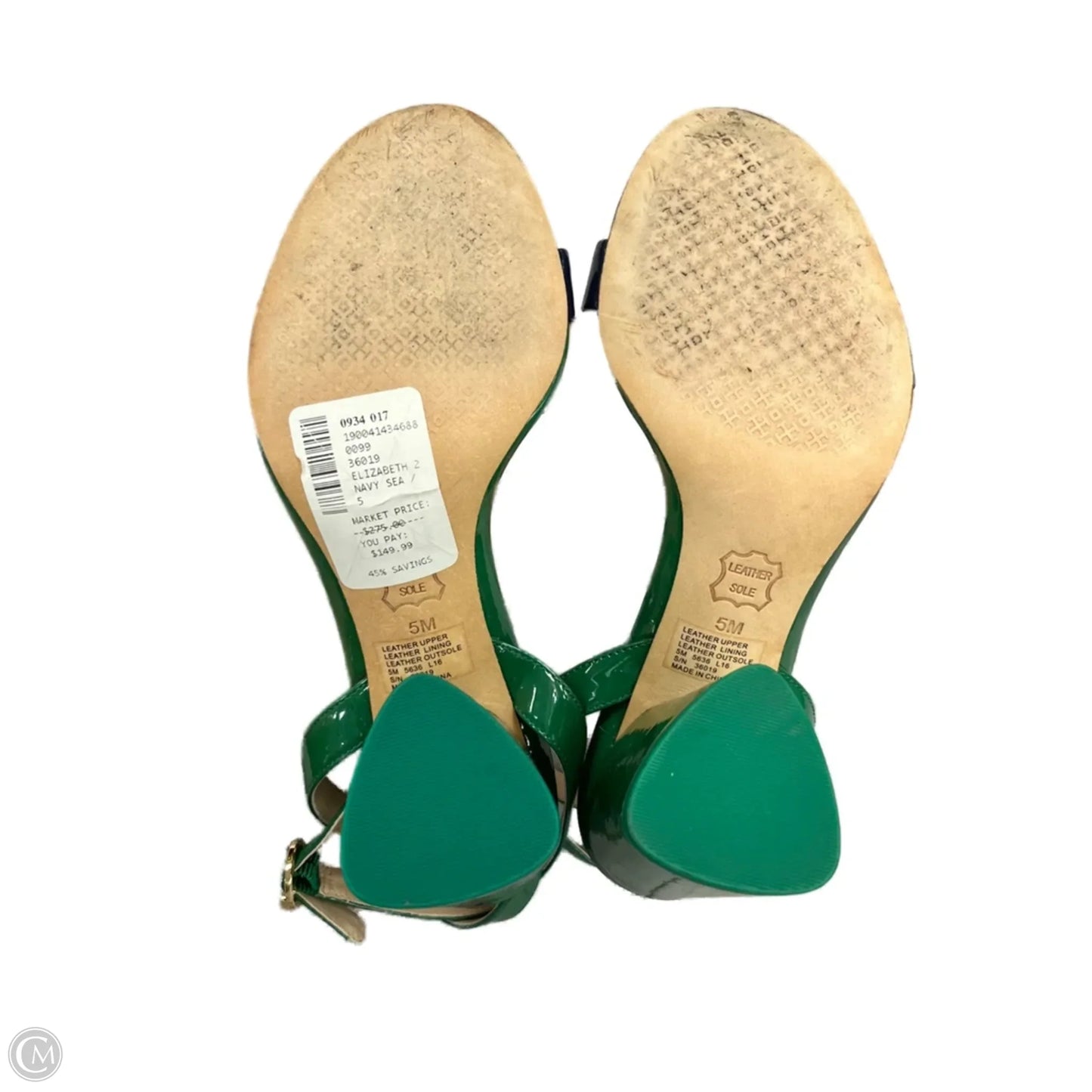 Sandals Designer By Tory Burch In Blue & Green, Size: 5