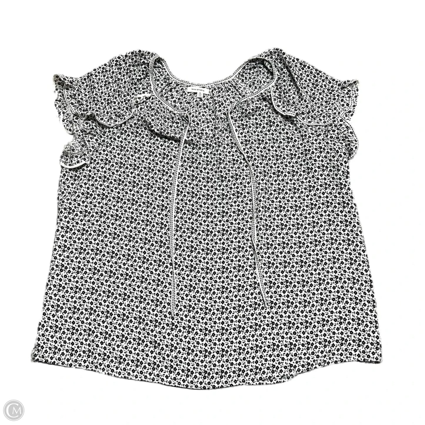 Top Sleeveless By Max Studio In Black & White, Size: 1x