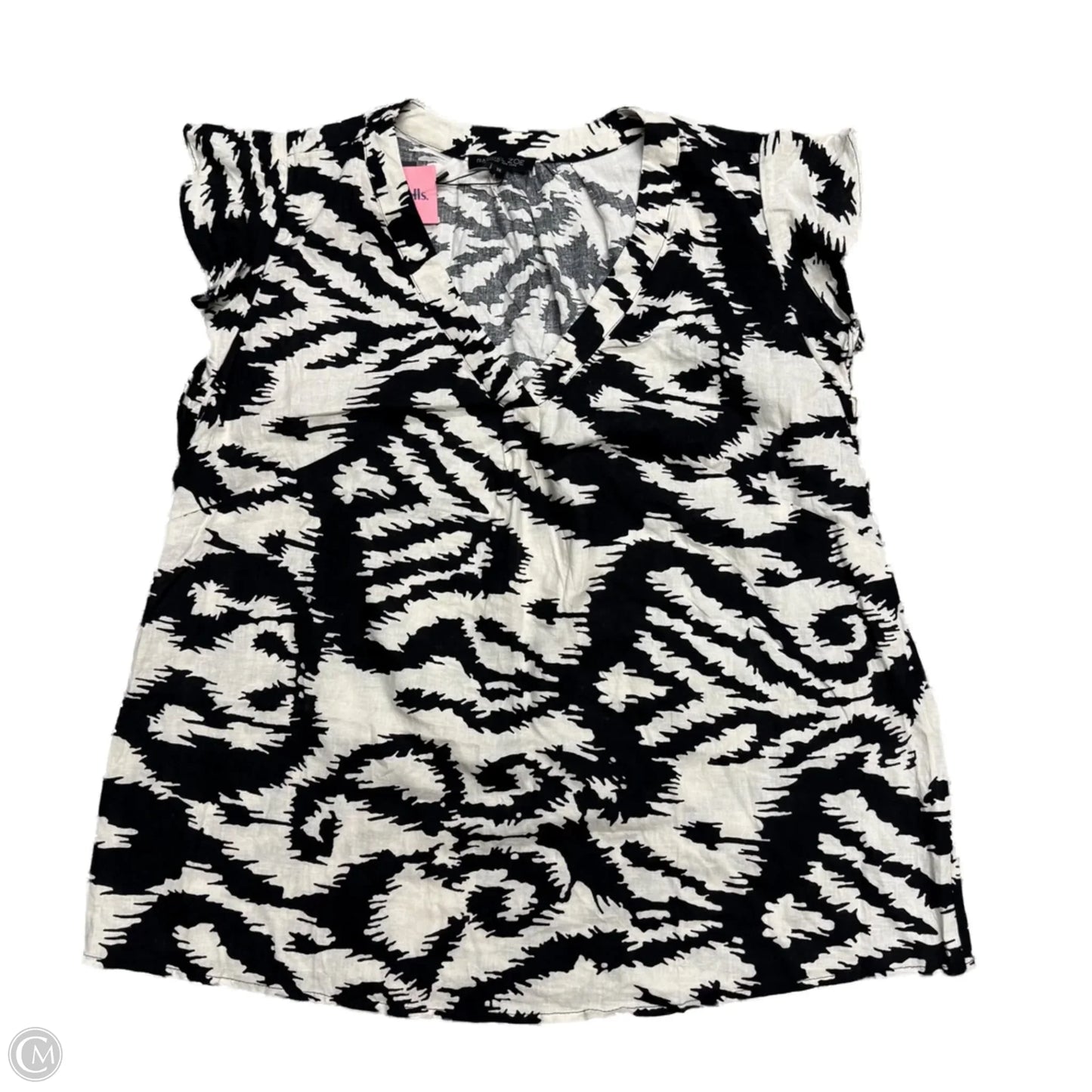 Top Short Sleeve By Rachel Zoe In Black & White, Size: 1x