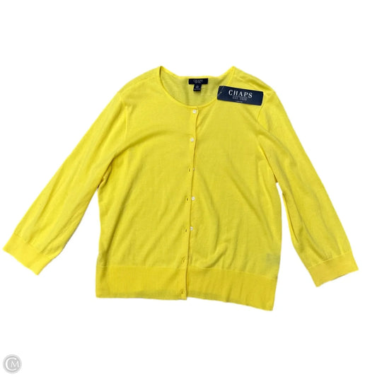 Sweater Cardigan By Chaps In Yellow, Size: Xl