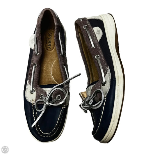 Shoes Flats By Sperry In Blue & Grey, Size: 6.5