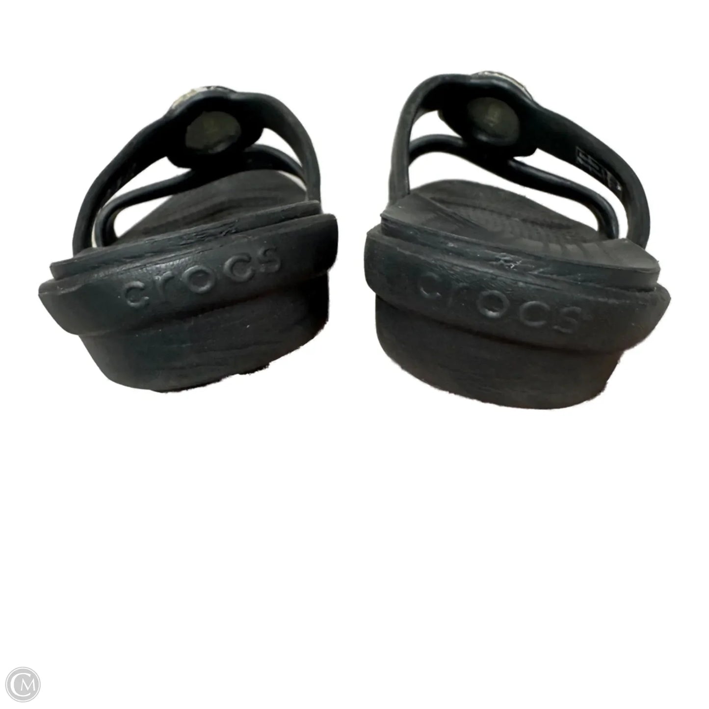 Sandals Flats By Crocs In Black, Size: 8