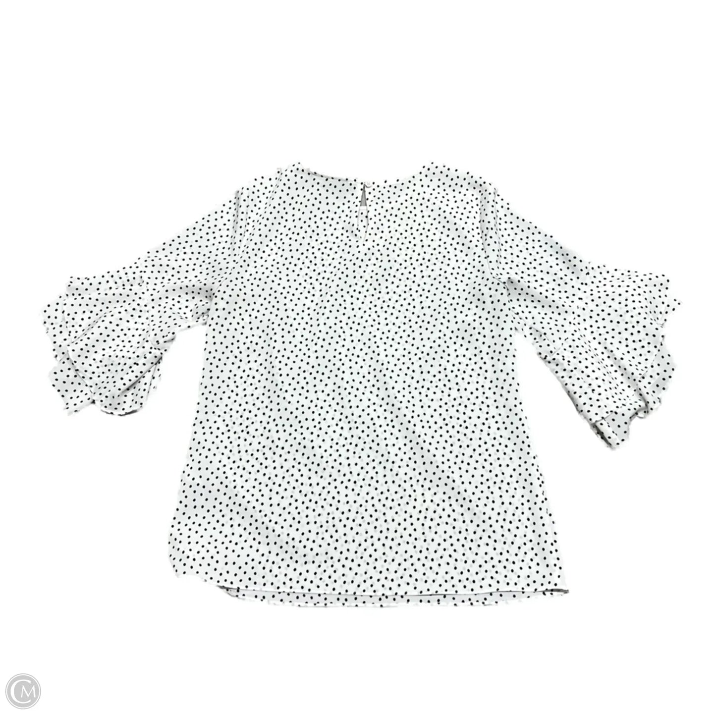 Top Short Sleeve Designer By Karl Lagerfeld In Polkadot Pattern, Size: Xs
