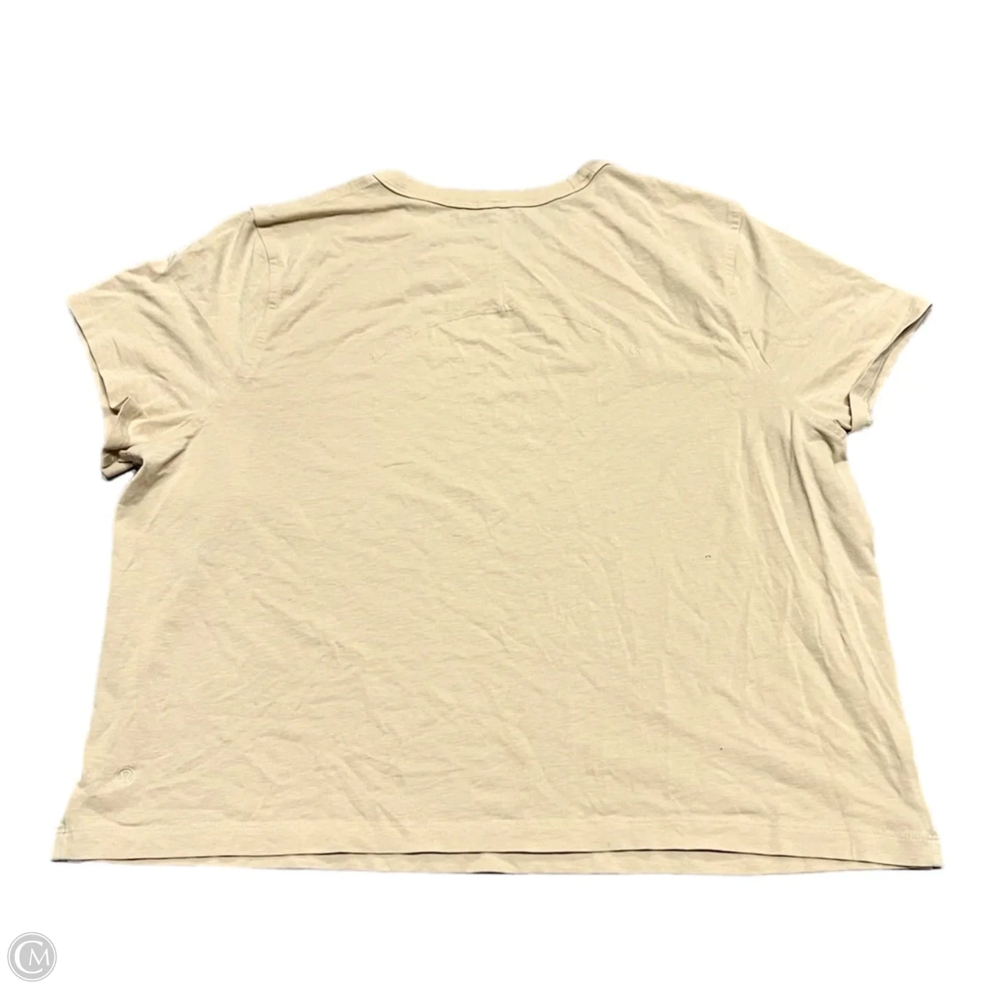 Athletic Top Short Sleeve By Lululemon In Tan, Size: L
