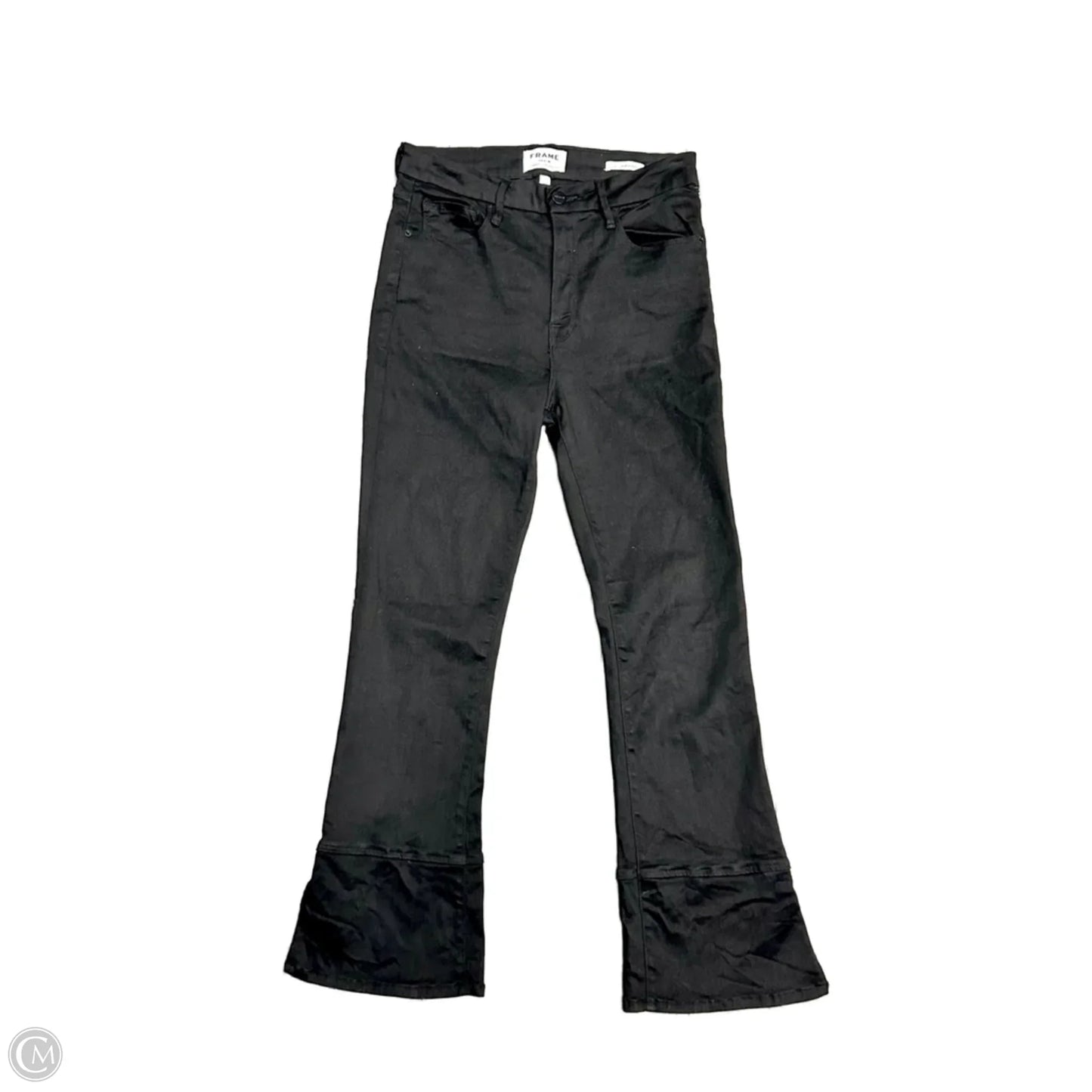 Jeans Boot Cut By Frame In Black Denim, Size: 10