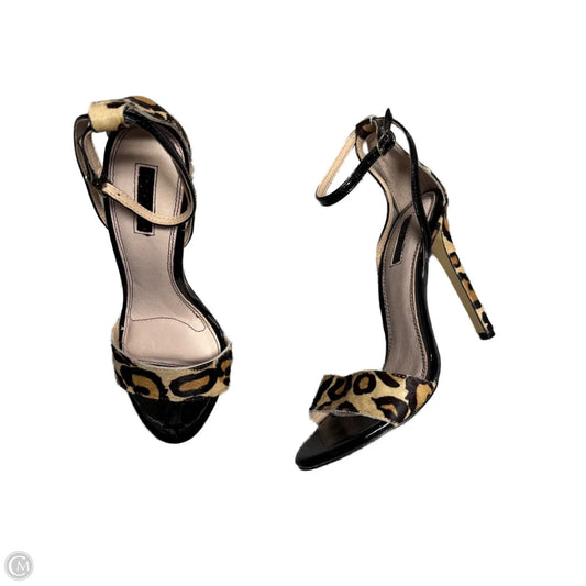 Sandals Heels Stiletto By Topshop In Leopard Print, Size: 7