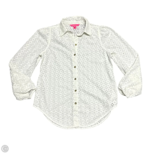 Top Long Sleeve Designer By Lilly Pulitzer In Cream, Size: S