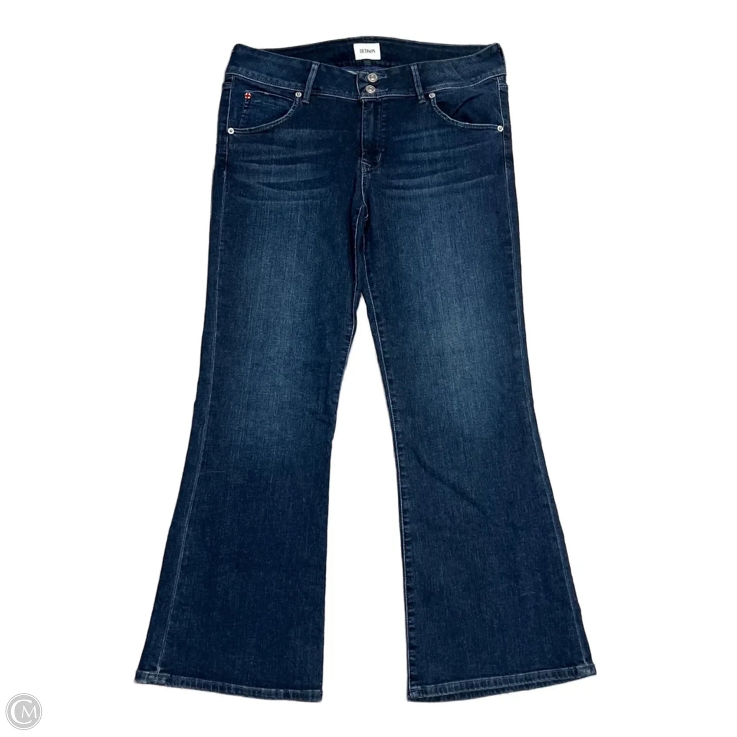 Jeans Flared By Hudson In Blue Denim, Size: 12