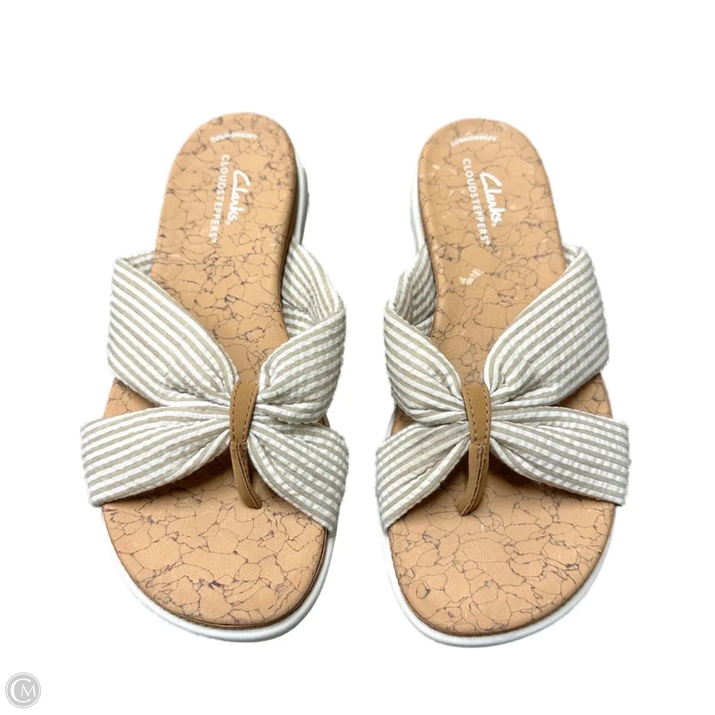 Sandals Flats By Clarks In Cream & Tan, Size: 7