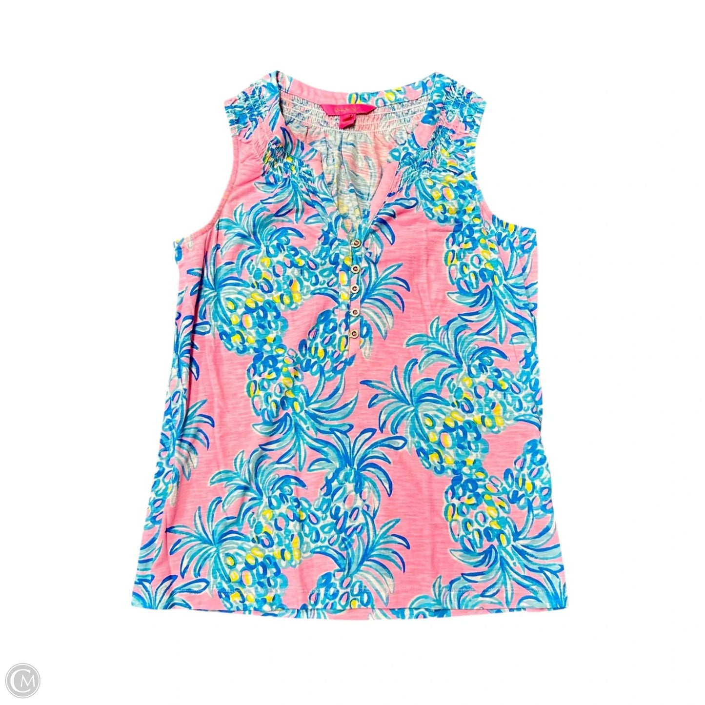 Top Sleeveless Designer By Lilly Pulitzer In Blue & Pink, Size: S