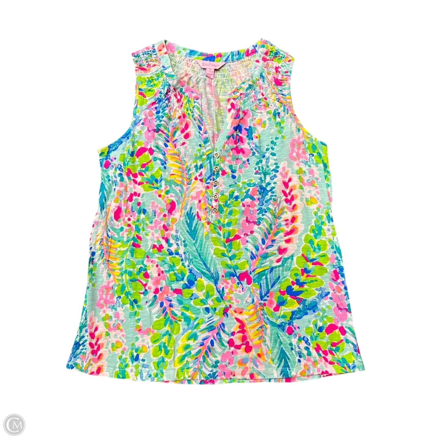 Top Sleeveless Designer By Lilly Pulitzer In Blue & Green, Size: S