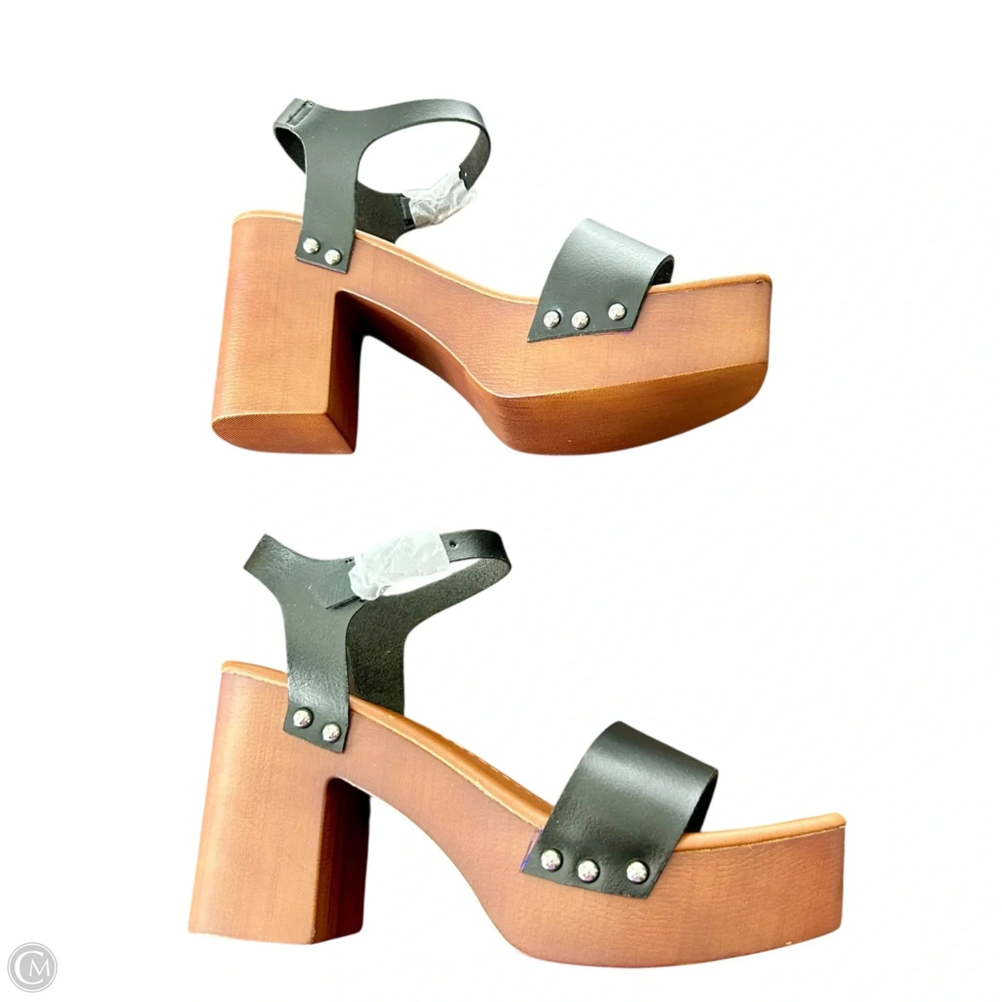 Sandals Heels Block By Madden Girl In Black & Tan, Size: 8