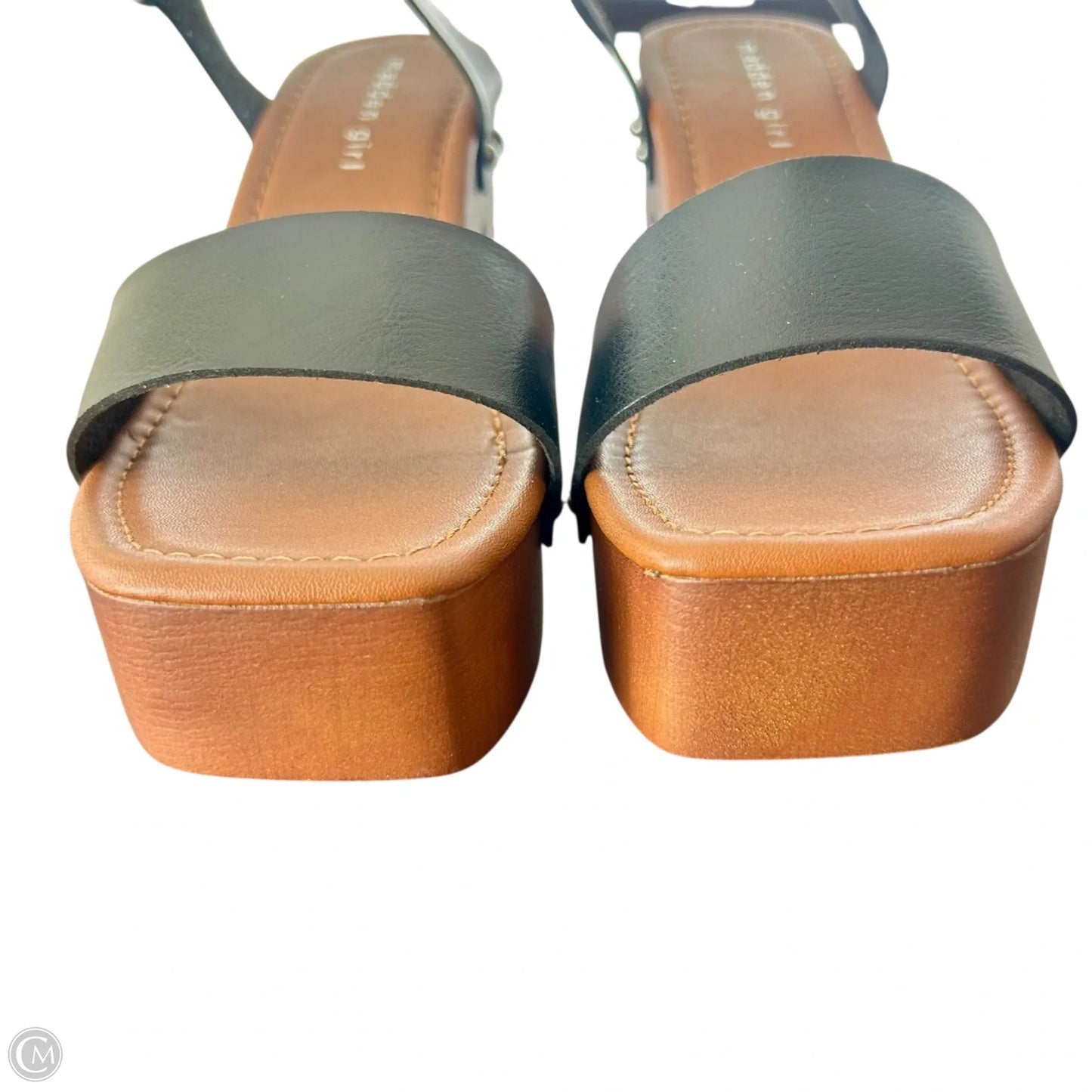 Sandals Heels Block By Madden Girl In Black & Tan, Size: 8
