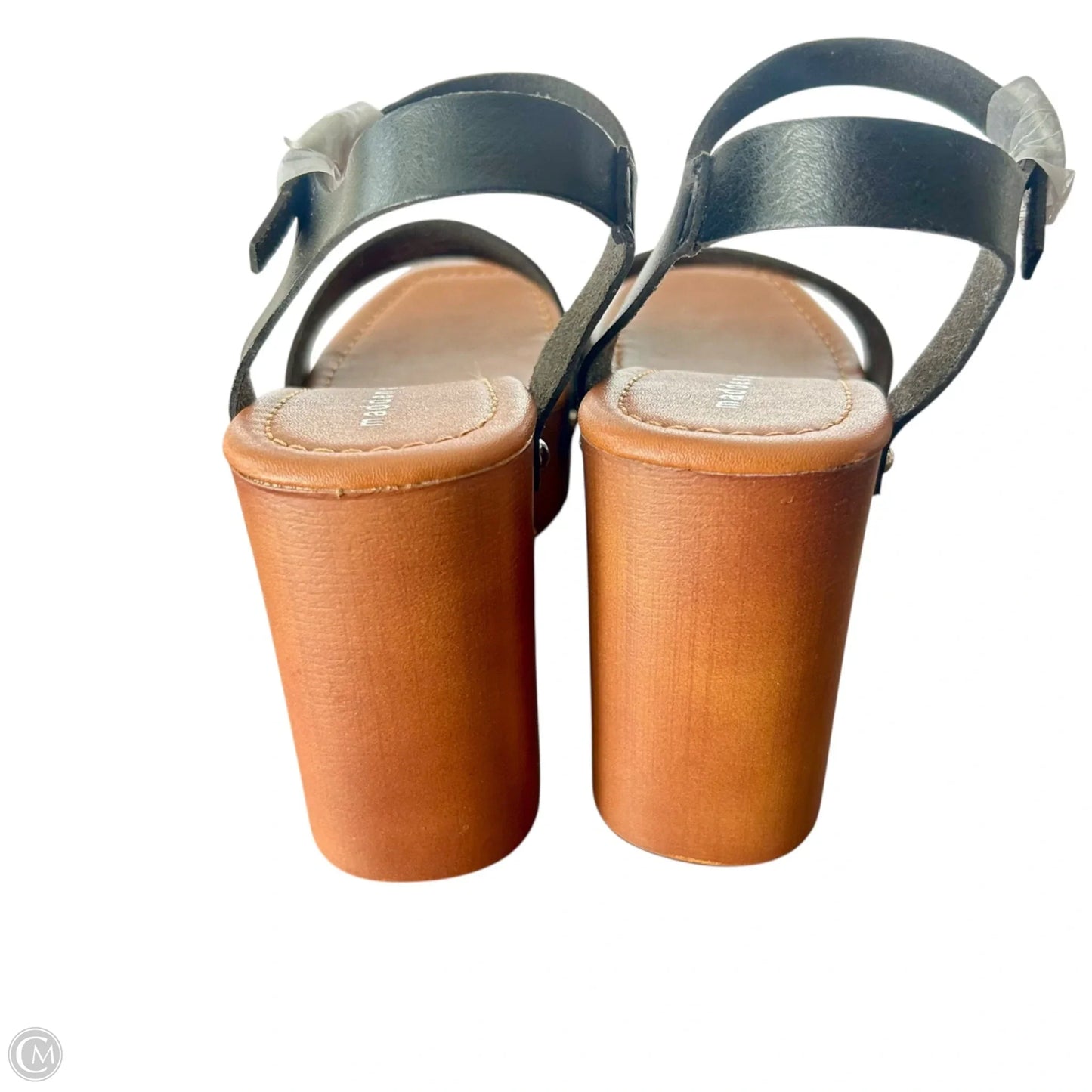 Sandals Heels Block By Madden Girl In Black & Tan, Size: 8