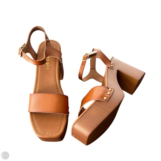 Sandals Heels Block By Madden Girl In Tan, Size: 8