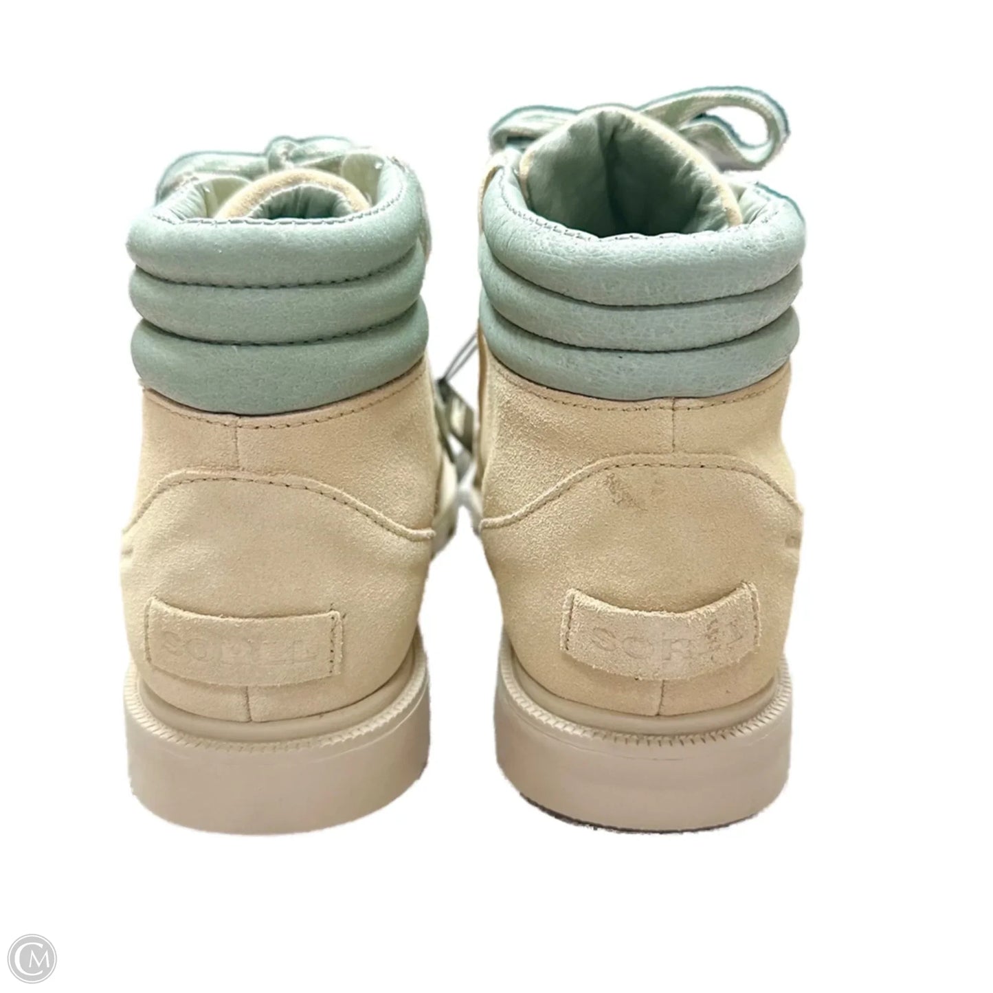 Boots Hiking By Sorel In Cream & Green, Size: 8.5