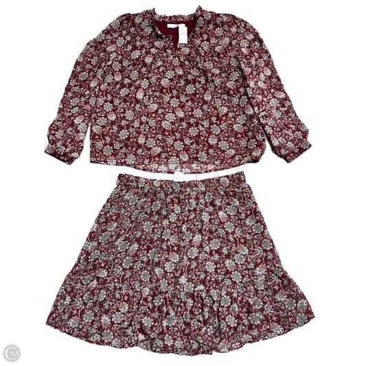 Skirt Set 2pc By Loft In Red, Size: L